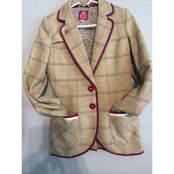 Ness (Ness Scotland) Jackets & Blazers - Ness Scotland Wool Blend Plaid Blazer Tweed Riding Equestrian US 8 UK 10